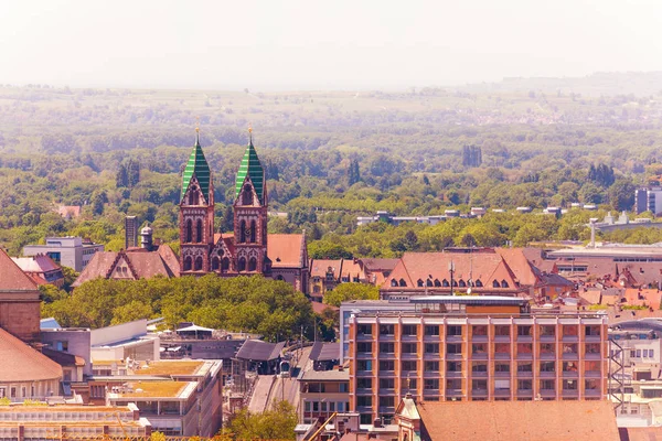 Paysage Urbain Fribourg Brisgau Avec Herz Jesu Kirche Allemagne Europe — Photo