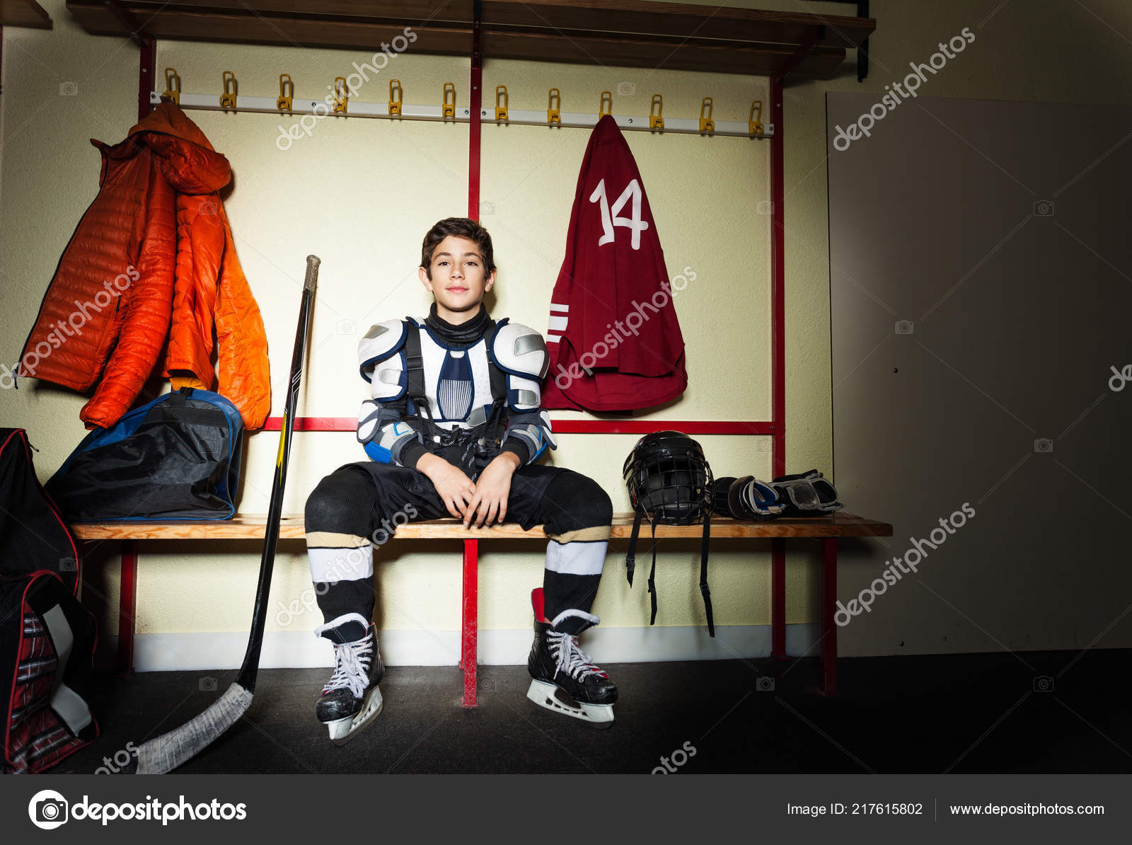 Pictures Hockey Locker Room Portrait Teenage Boy