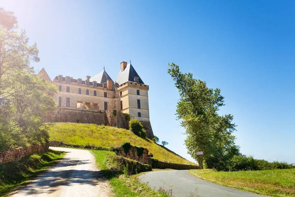 Weg Naar Het Kasteel Chateau Biron Frankrijk Europa — Stockfoto