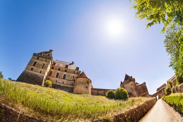 Vacker Utsikt Över Chateau Biron Slott Solig Dag Frankrike Europa — Stockfoto