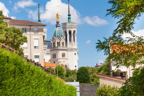 Słynna Bazylika Notre Dame Fourvière Lyon Francja — Zdjęcie stockowe