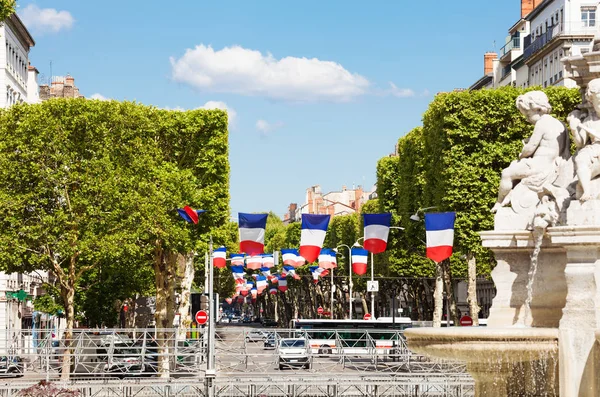 Place Marechal Lyautey Med Fontän Morand Våren Lyon Frankrike — Stockfoto