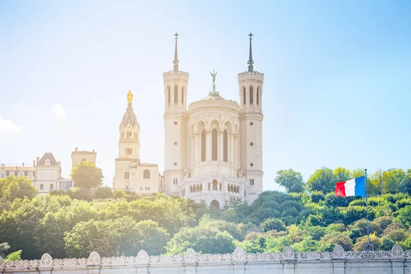 Fachada Basílica Notre Dame Fourviere Dia Ensolarado Lyon França — Fotografia de Stock