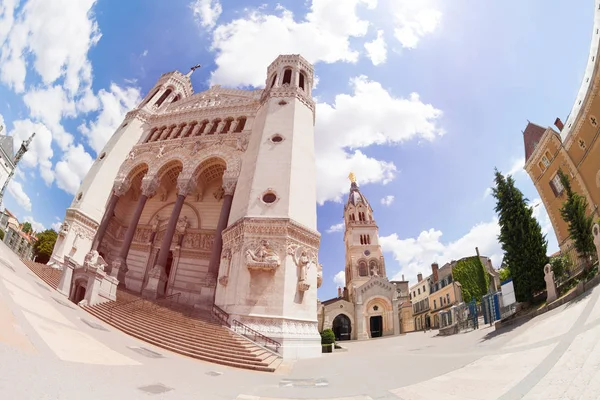 Fish Eye Picture Main Entry Basilica Notre Dame Fourviere Lyon — Stock Photo, Image