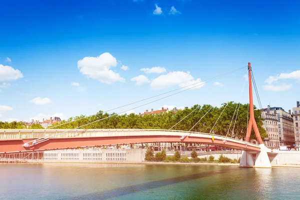 Passerelle Palais Justice Bilfria Hängbron Över Saone Floden Lyon Frankrike — Stockfoto