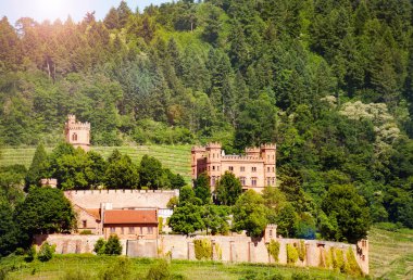 Schlossblicksee bei Ortenberg kale Kinzig ve Black Forest yakınındaki Offenburg Almanya Bade-Wurtemberg bölgesinde