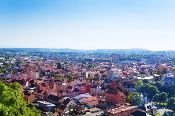 Panoramautsikt Över Belfort Staden Från Toppen Kullen Solig Dag — Stockfoto