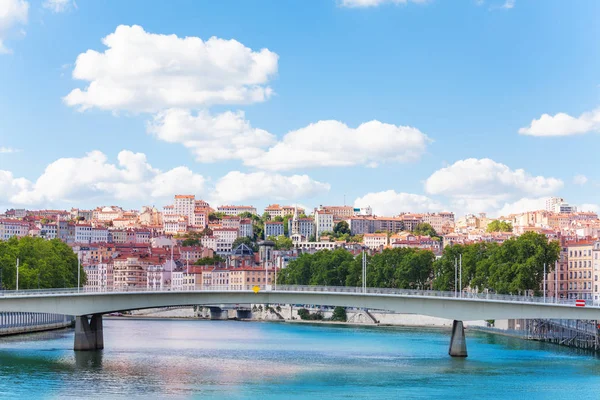 Krásné Panoráma Města Lyonu Pont Marechal Juin Dvojité Krabice Trámový — Stock fotografie