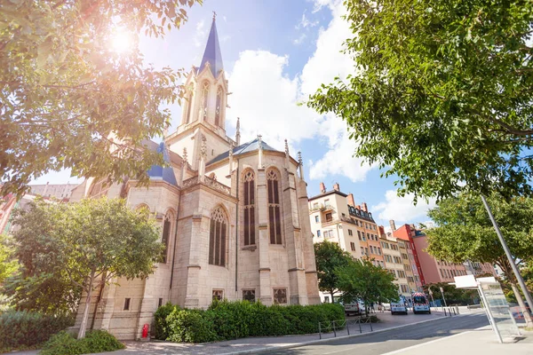 Fasad Berömda George Kyrka Vieux Lyon Frankrike — Stockfoto