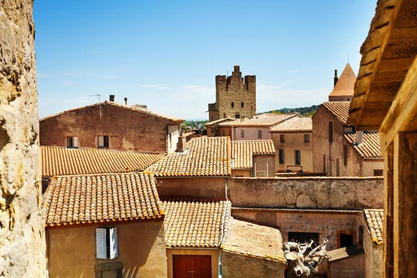 Architecture Medieval Carcassonne City Famous Castle Distance France — Stock Photo, Image