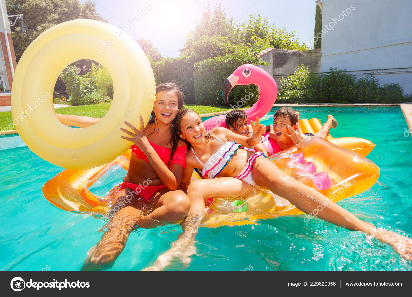 group pool floats