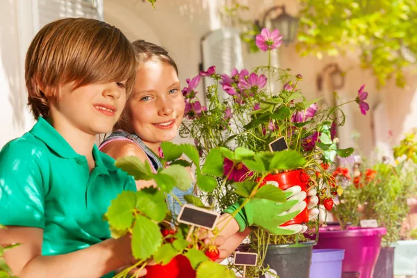 Nahaufnahme Porträt Glücklicher Freunde Eines Jungen Und Eines Mädchens Mit — Stockfoto