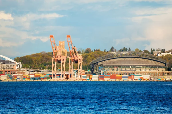 Terminalbetreiber Und Container Für Das Frachtschiff Hafen — Stockfoto