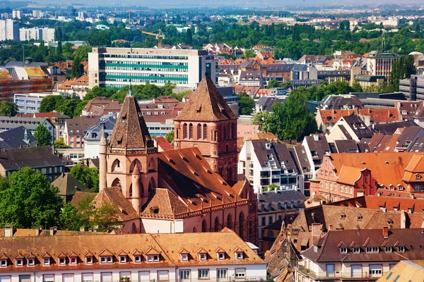 Eglise Saint Thomas Vista Desde Catedral Notre Dame Strasbourg Alsacia — Foto de Stock