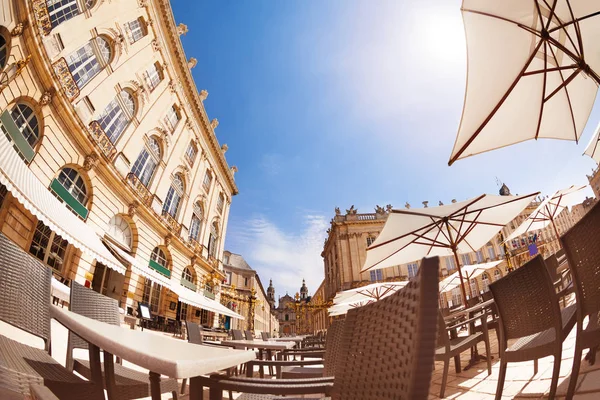 Street Cafe Place Stanislas Nancy Capital North Eastern French Department — Stock Photo, Image