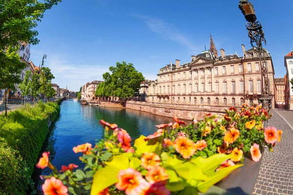 Beautiful View Ill River Embankment Rohan Palace Strasbourg — Stock Photo, Image
