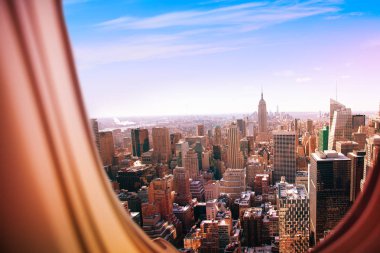 New York Şehir Manzaralı uçak penceresinden