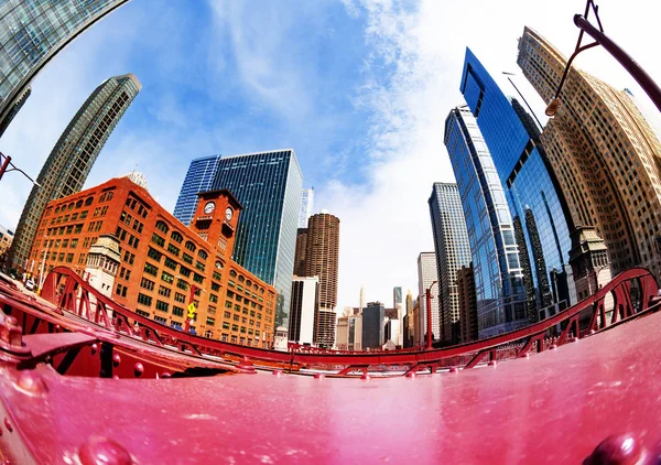 Nézd Meg Belvárosi City Chicago Városkép Híd Illinois Usa — Stock Fotó