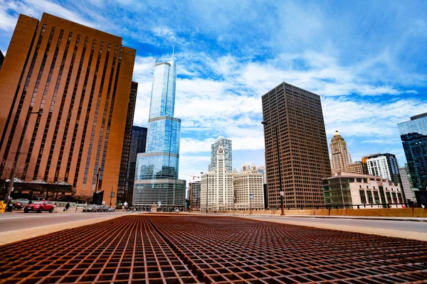 Calle Rejilla Metálica Centro Ciudad Chicago Illinois — Foto de Stock