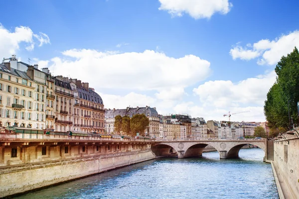 Γέφυρα Pont Saint Michel Στο Παρίσι Αναφέρετε Τον Πυρήνα Του — Φωτογραφία Αρχείου