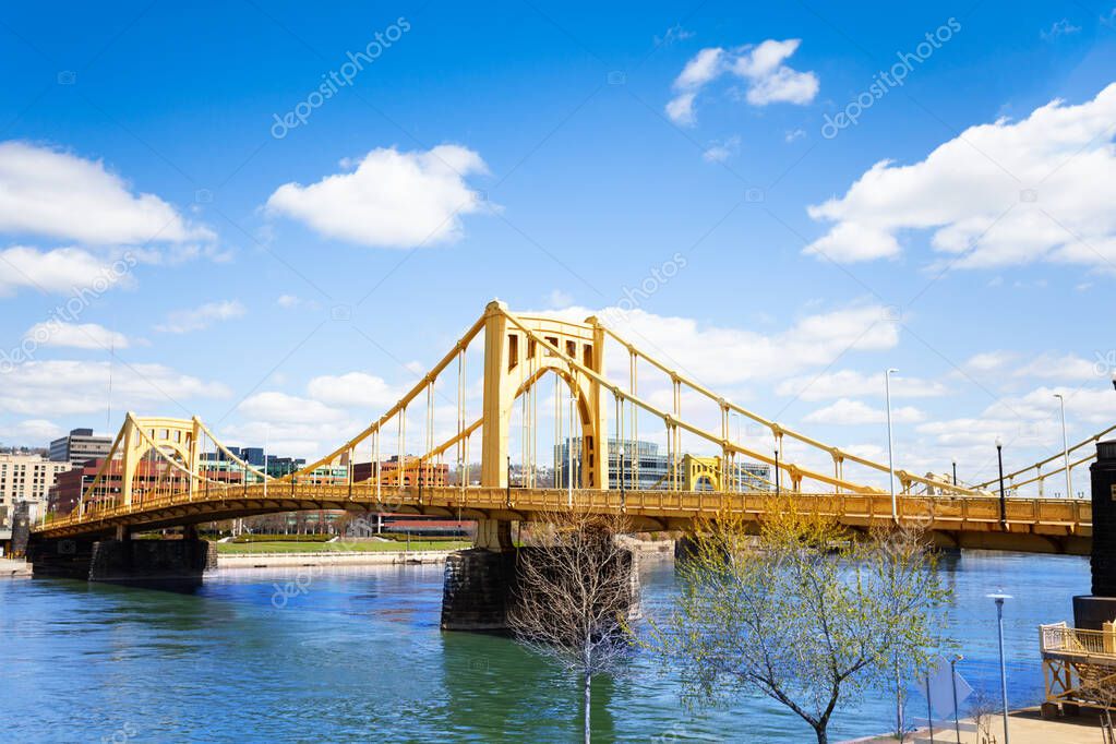 Roberto Clemente Bridge over Ohio in Pittsburg, Pennsylvania, USA