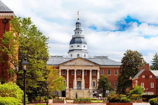 Maryland State House Capitol Building View Bladen Street String Annapolis — стокове фото