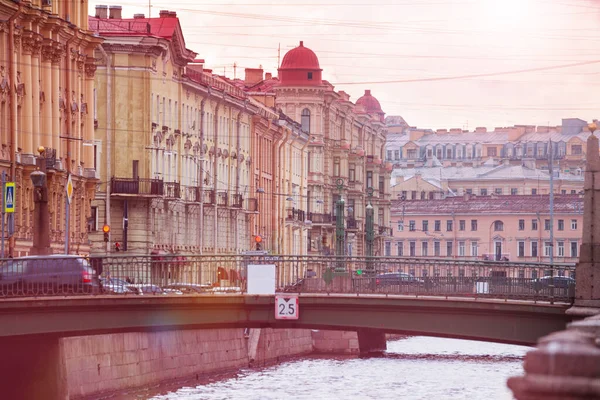 Kanał Gribojedowa Nasyp Pobliżu Mostu Alei Woznesenskiego Petersburg Rosja — Zdjęcie stockowe