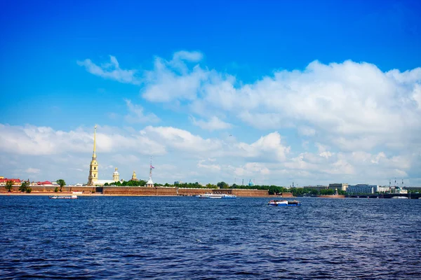 Panorama Van Peter Paul Fort Neva Rivier Sint Petersburg Rusland — Stockfoto