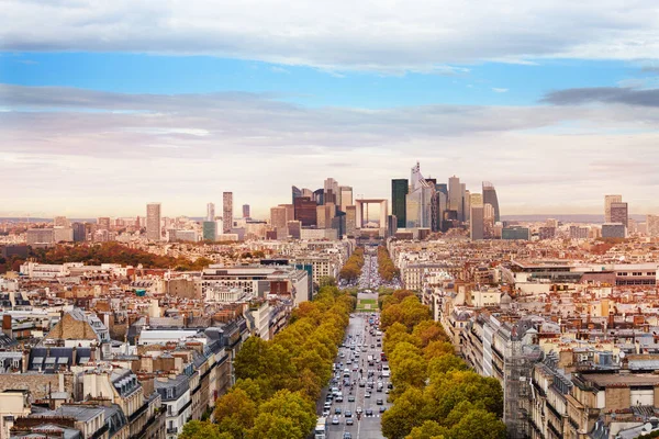 Brett Panorama Över Defense Paris Stadsdel Och Förorter Från Båge — Stockfoto