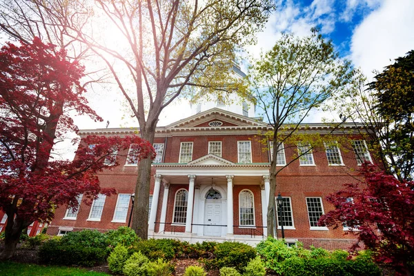 Casa Gobierno Annapolis Edificio Ladrillo Sirve Como Residencia Del Gobernador —  Fotos de Stock