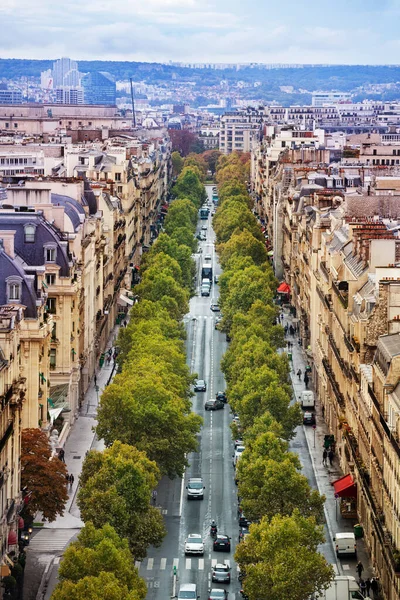 Aleja Widokiem Łuk Triumfalny Centrum Paryża Francja — Zdjęcie stockowe