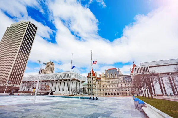 New York Állam Capitol Épület Kilátás Empire Plaza Tér Albany — Stock Fotó