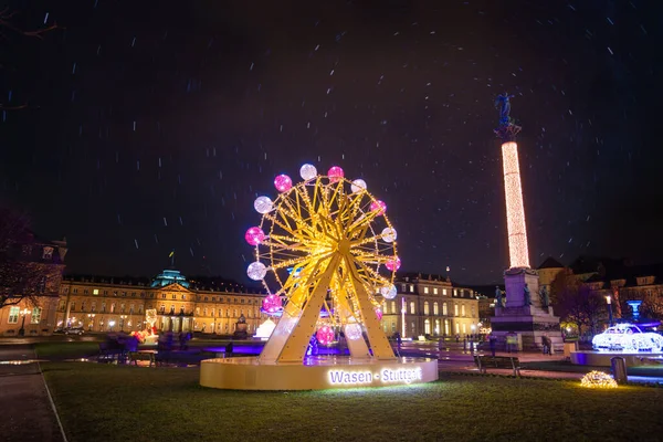 Las Decoraciones Navideñas Plaza Schlossplatz Stuttgart Antes Año Nuevo Alemania —  Fotos de Stock