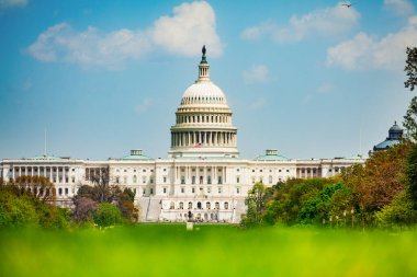 Başkent Binası 'nın doğu cephesinin ön görüntüsü, Washington DC ABD