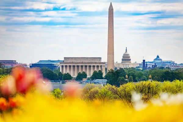 National Mall Lincoln Memoriale Washington Monumento Obelisco Stati Uniti Campidoglio — Foto Stock