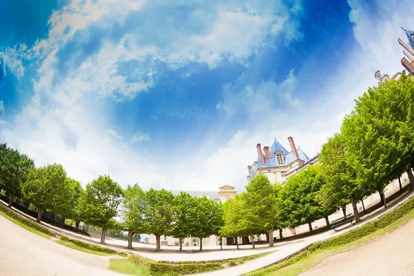 Rey Francés Real Fontainebleau Palacio Parque Panorama Francia — Foto de Stock