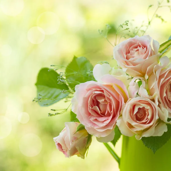 Rosa Rosen Bouquet Aus Nächster Nähe Verschwimmen Weicher Fokus Bokeh — Stockfoto