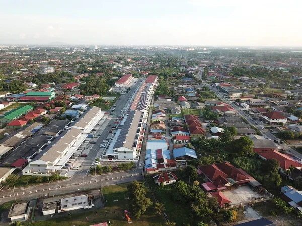 Aerial view of residential and shop lot in Klang,Selangor.