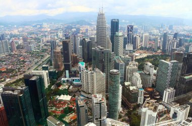 Kuala Lumpur, Malezya -Aralık 22, 2018-Panoramic view Malezya Kuala Lumpur şehir merkezi bina yaz sırasında