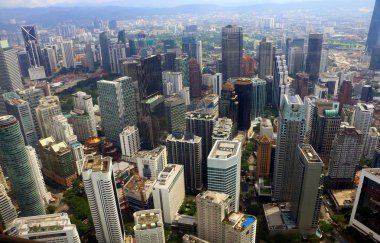 Kuala Lumpur, Malezya -Aralık 22, 2018-Panoramic view Kuala Lumpur şehir merkezi işyeri binalarının Malezya