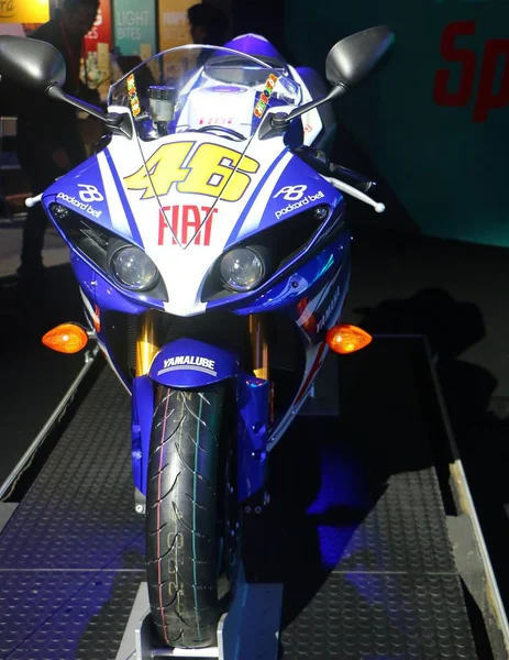 Kuala Lumpur Malásia Dezembro 2018 Moto Yamaha Fiat Montada Por — Fotografia de Stock