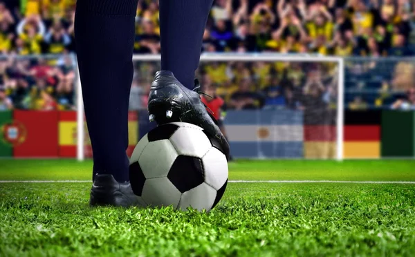 Soccer Player Getting Ready Penalty Kick — Stock Photo, Image