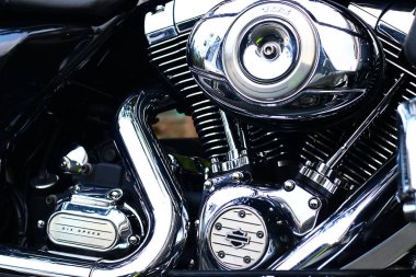 Genting Highland, Pahang, Malezya - 15 Ağustos 2020: Harley Davidson motosiklet motoru