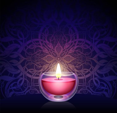 lotus ile yanan mum