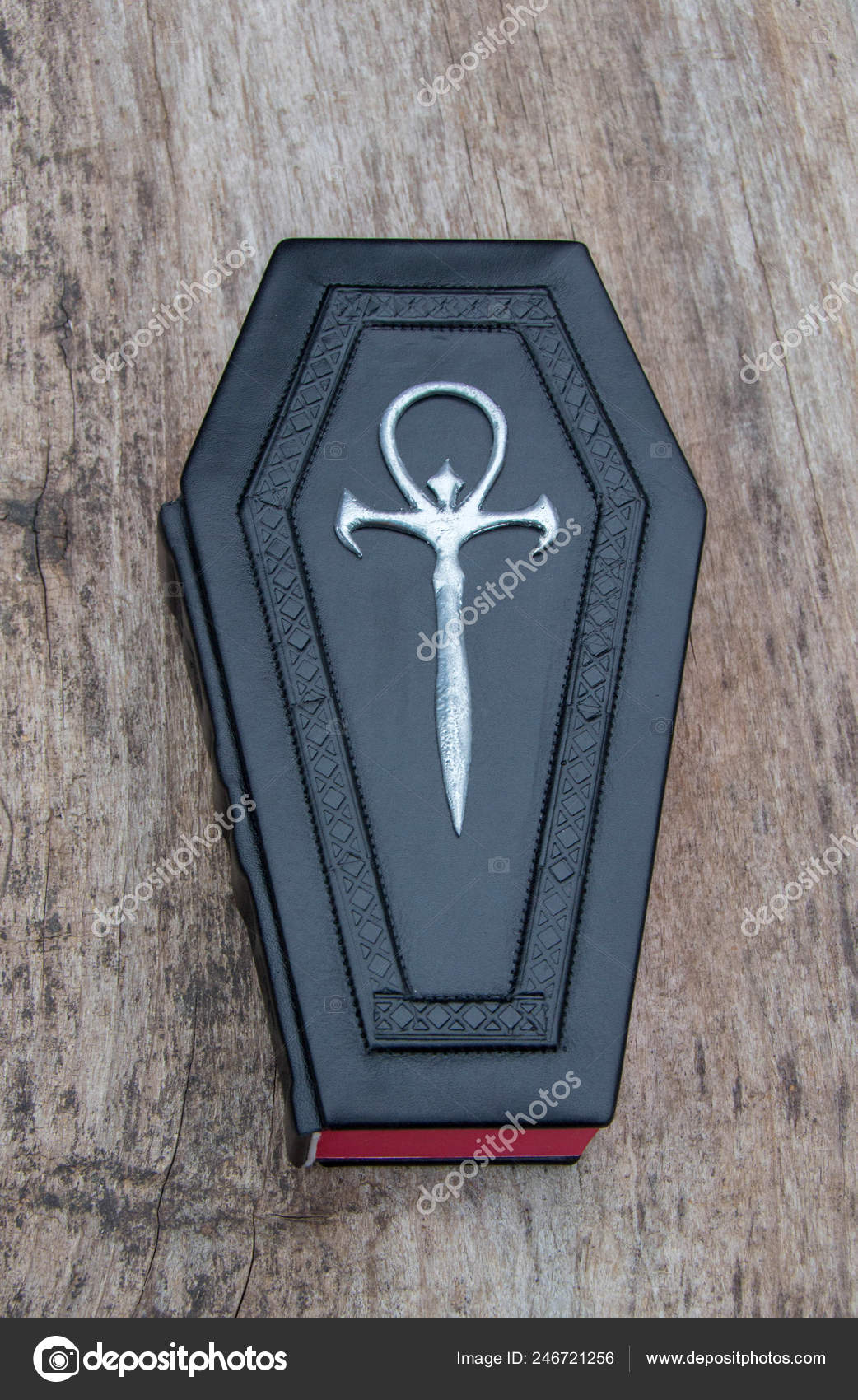 Livro Couro Forma Caixão Com Ankh Antigo Símbolo Egípcio Vida — Foto ©  dejtan05 #246721256, image size:1042x1700