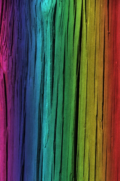 Arco-íris Madeira fundo, textura de madeira — Fotografia de Stock