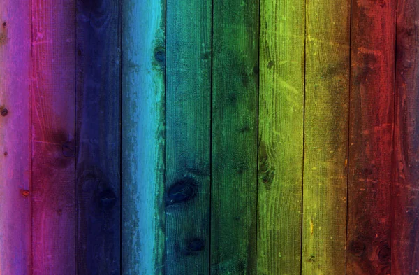 Regenbogen Holz Hintergrund, Holz Textur — Stockfoto