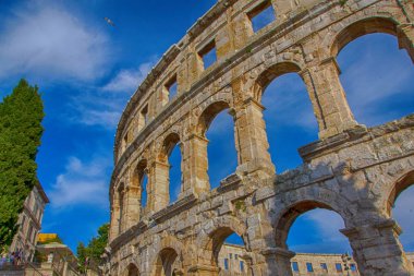 Hırvatistan 'ın Pula kentinde Roma amfitiyatrosu