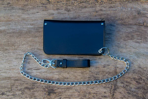 Leather chain wallet