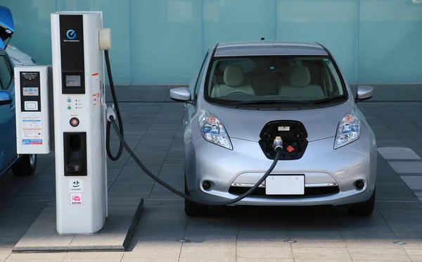 Vista Carregamento Carregador Carro Elétrico Japão Yokohama Cidade — Fotografia de Stock